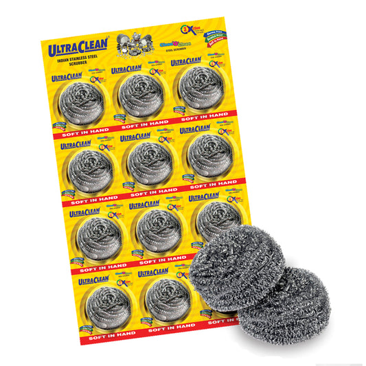 Steel Scrubber Small Yellow Pack of 12