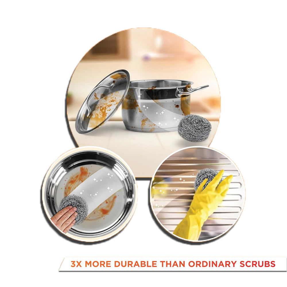 Steel Scrubber Small Yellow Pack of 12