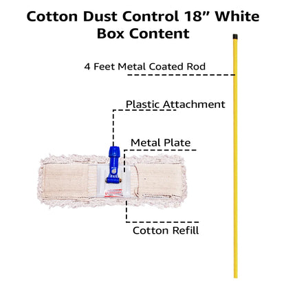 Cotton Dust control mop 18 Inch White